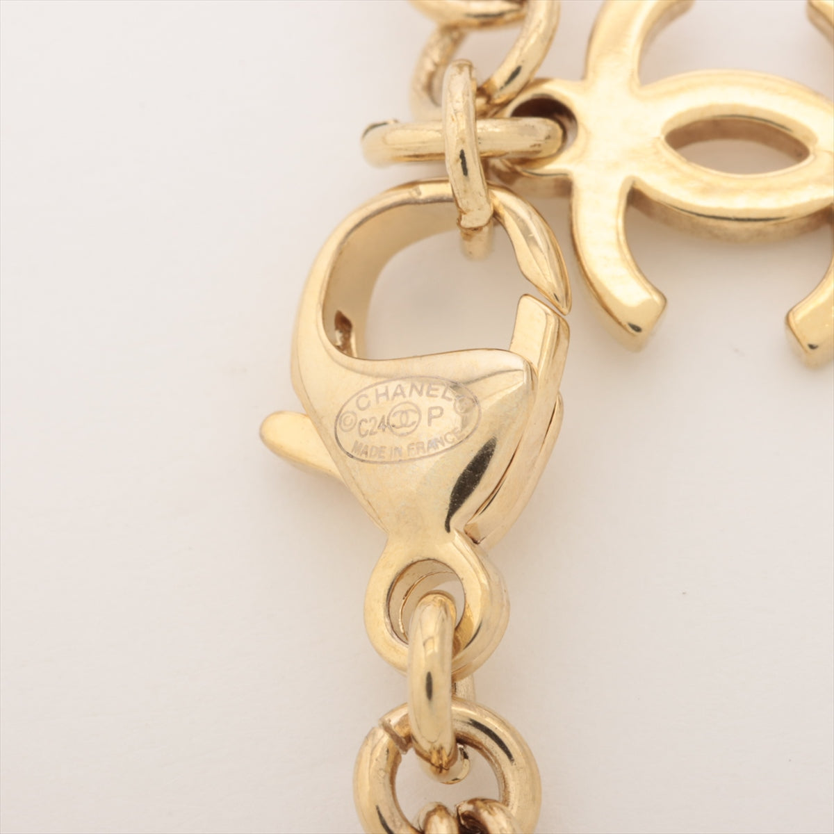 Chanel Coco Logo Gold Rhinestone Chain Necklace Costume Jewellery