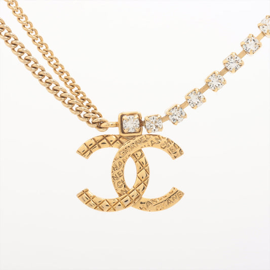 Chanel Coco Logo Gold Rhinestone Chain Necklace Costume Jewellery