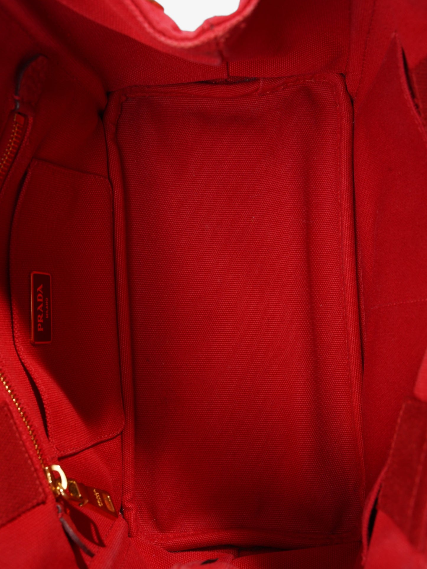 Prada Canapa Tote Red Cotton