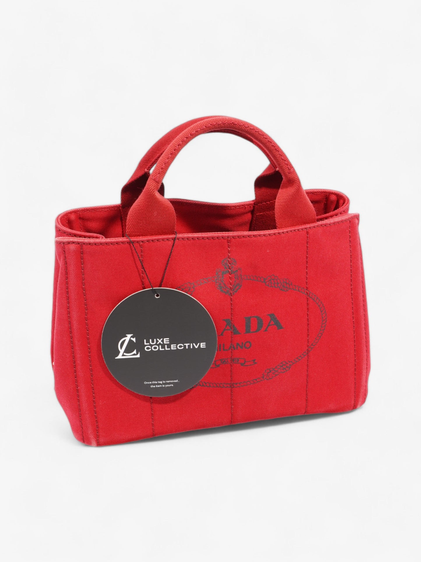 Prada Canapa Tote Red Cotton