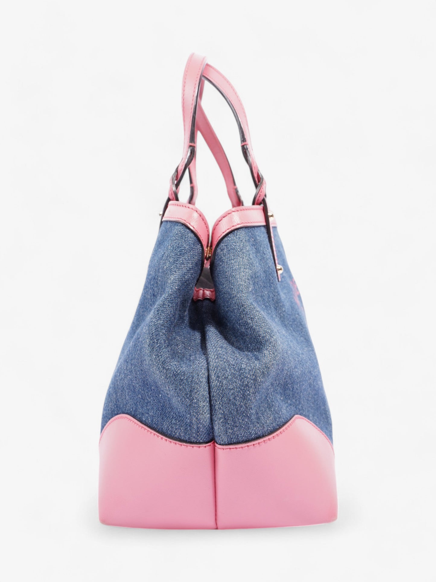 Gucci Craft Gucci Logo Tote Bag Blue / Pink Denim