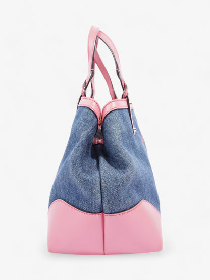 Gucci Craft Gucci Logo Tote Bag Blue / Pink Denim