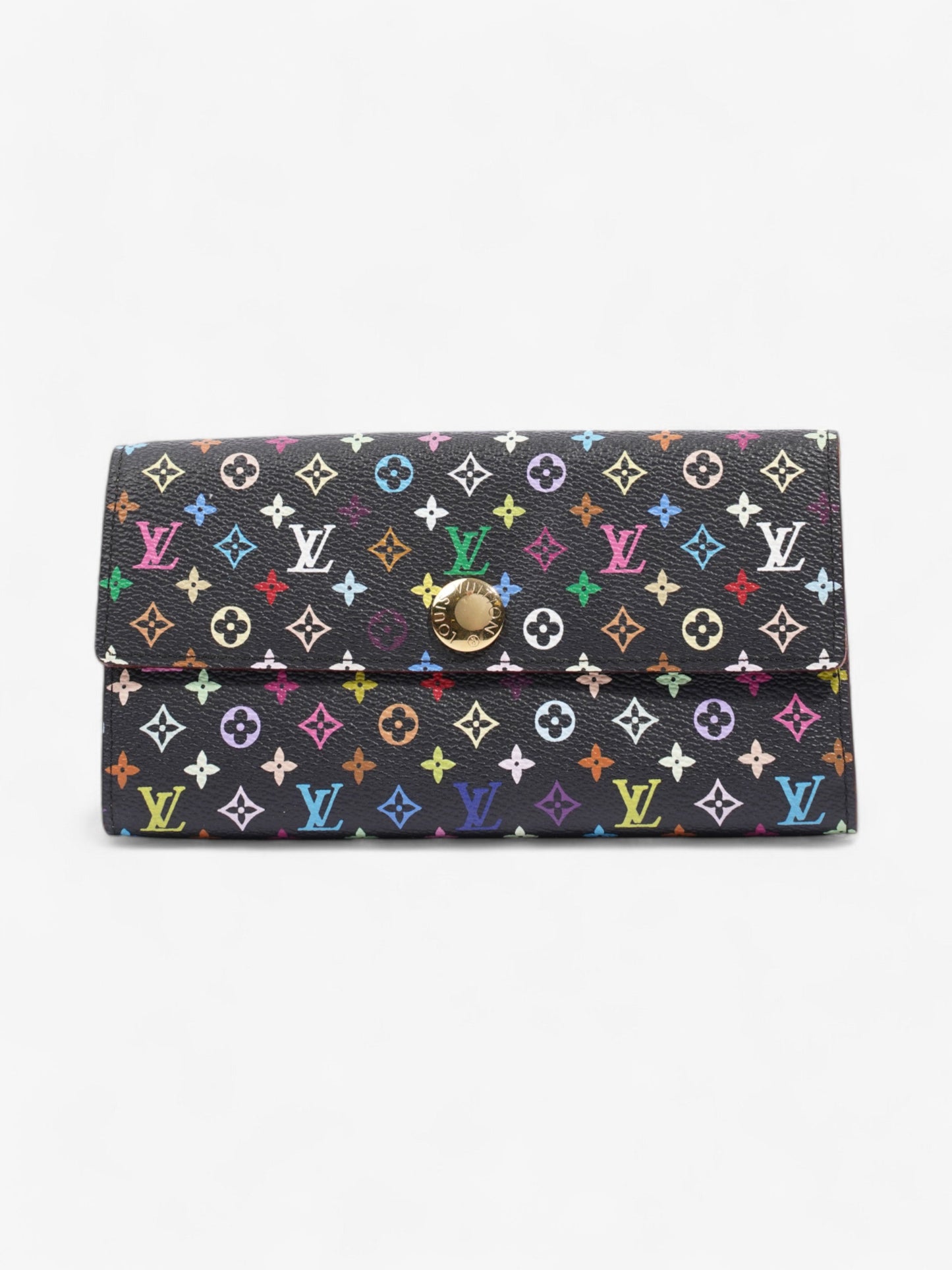 Louis Vuitton Sarah Wallet Black / Multicolour Coated Canvas