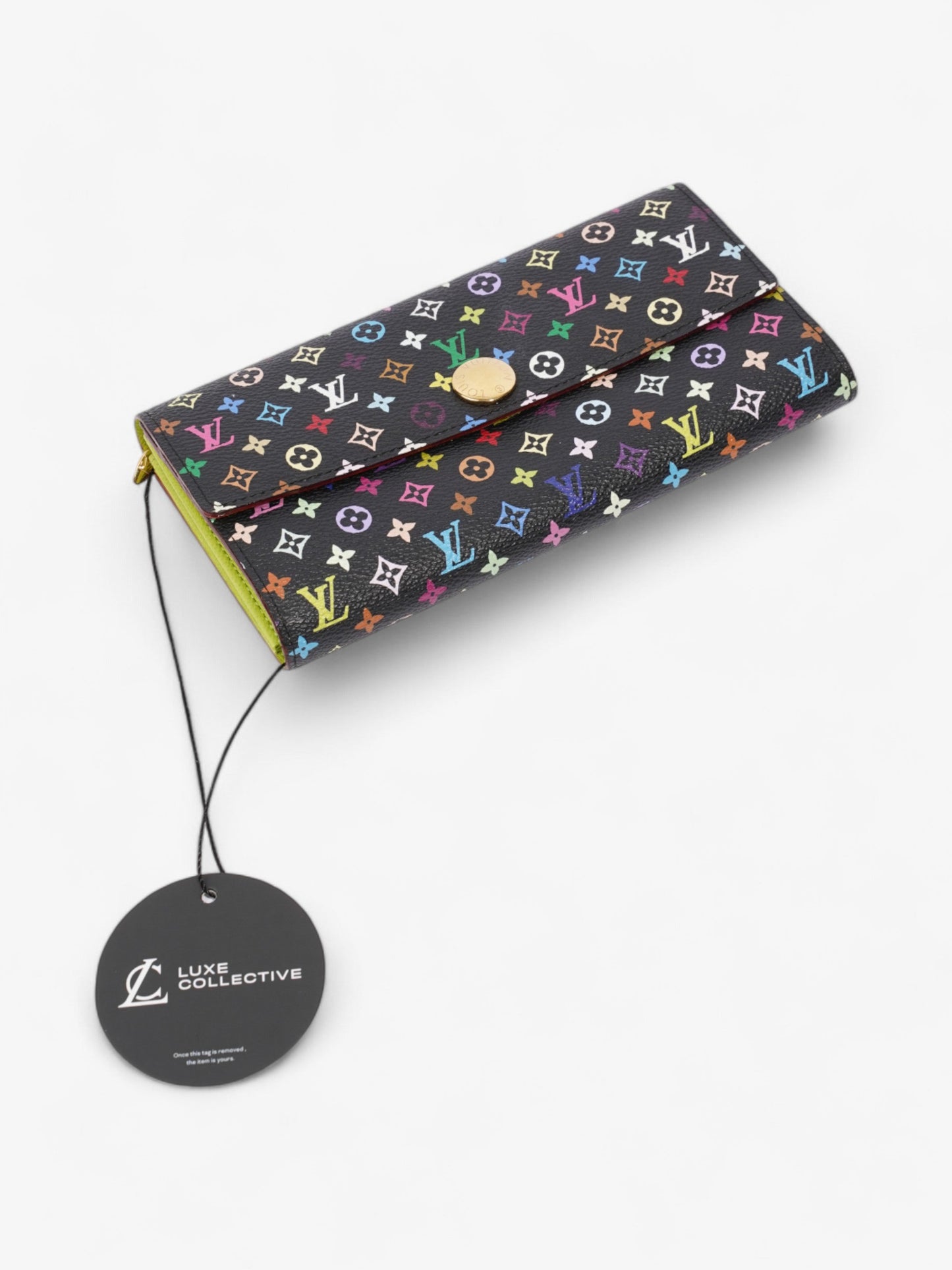 Louis Vuitton Sarah Wallet Black / Multicolour Coated Canvas