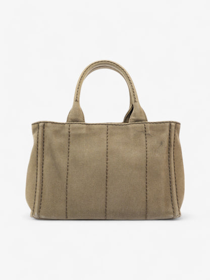 Prada Canapa 2 Way Handbag Khaki Cotton