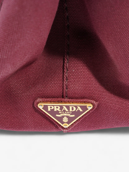 Prada Prada Canapa 2 Way Handbag Bordeaux Cotton