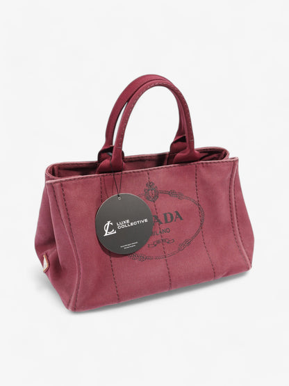 Prada Prada Canapa 2 Way Handbag Bordeaux Cotton