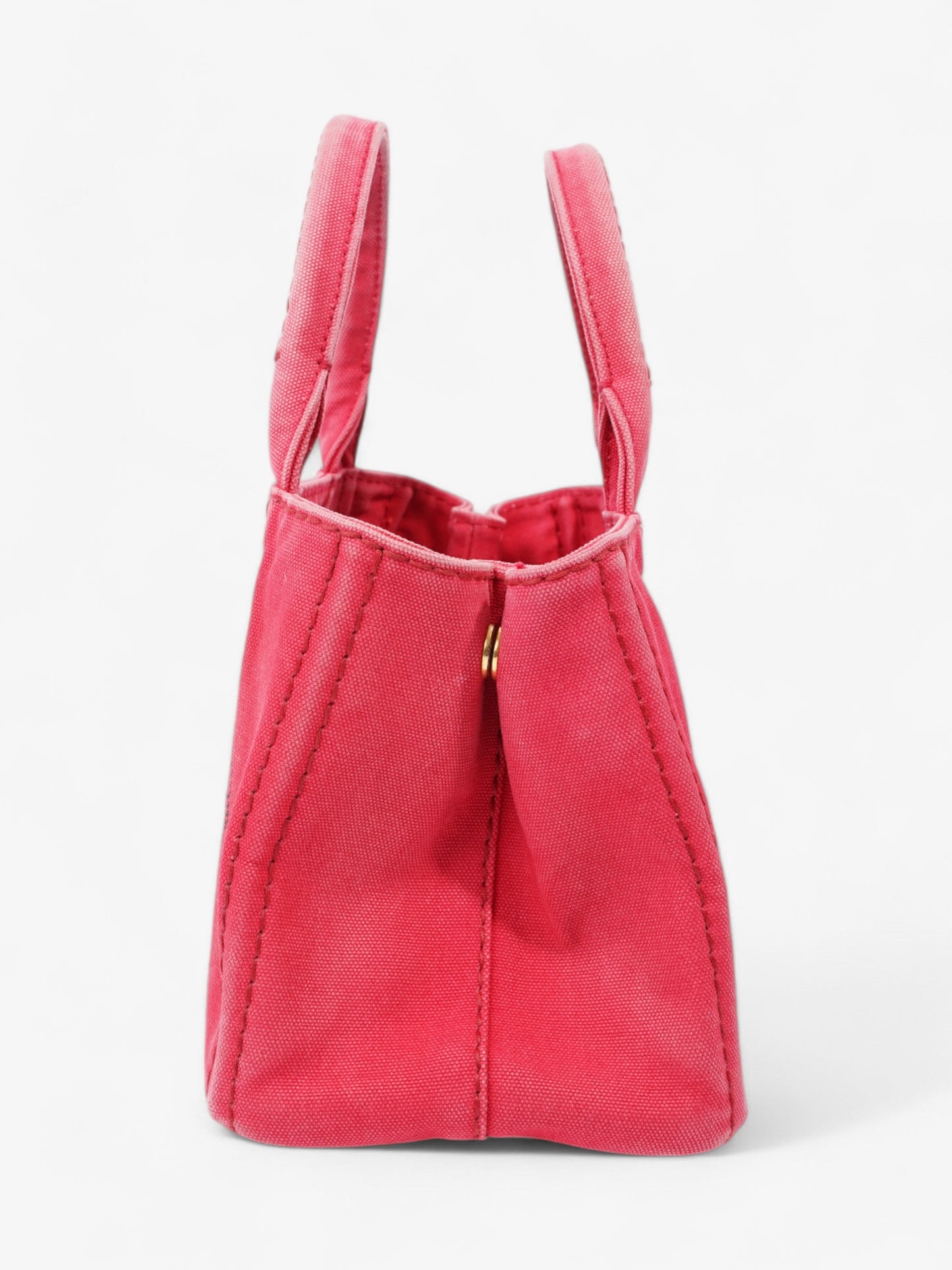 Prada Canapa 2 Way Handbag Red Cotton