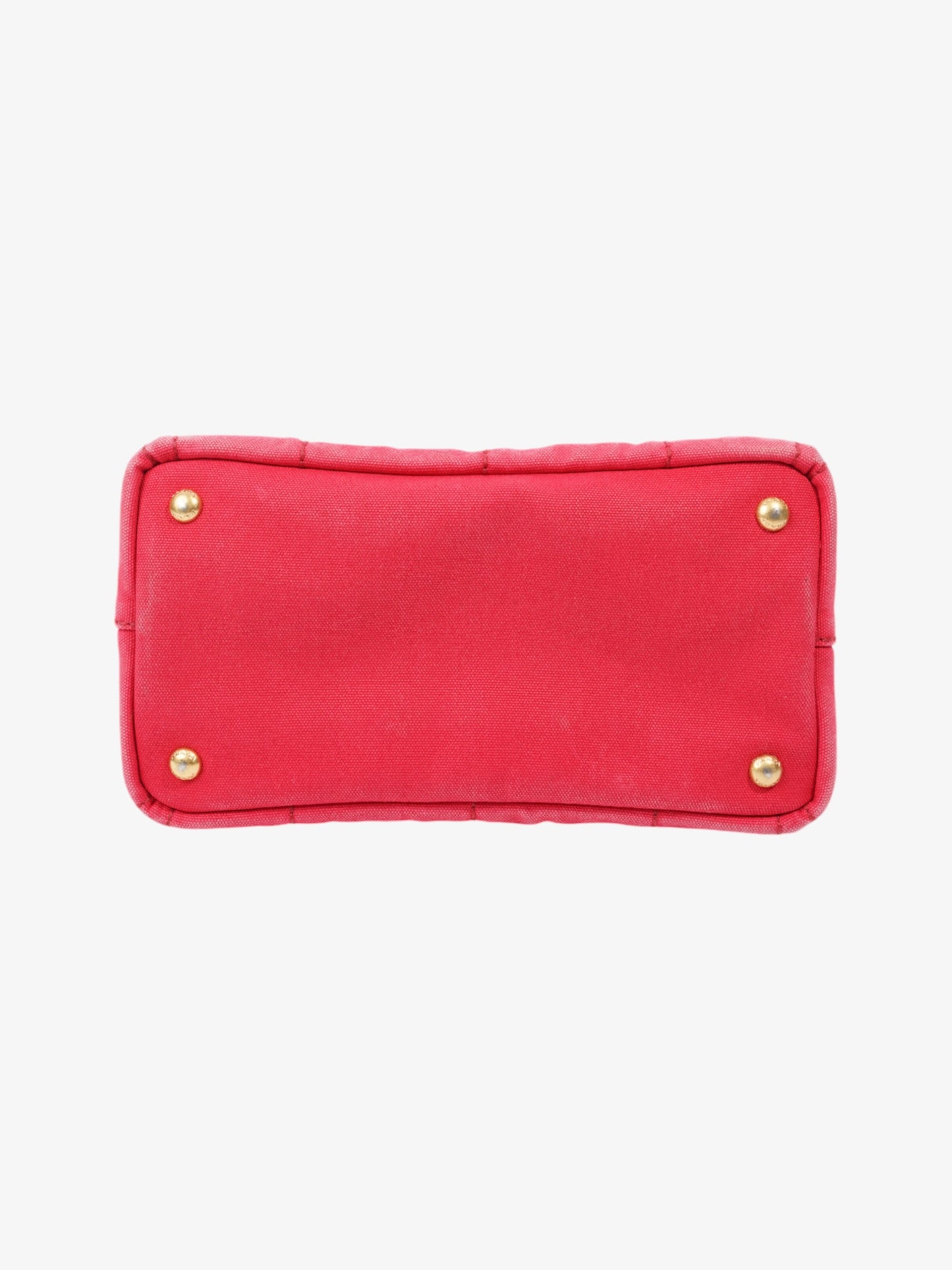 Prada Canapa 2 Way Handbag Red Cotton