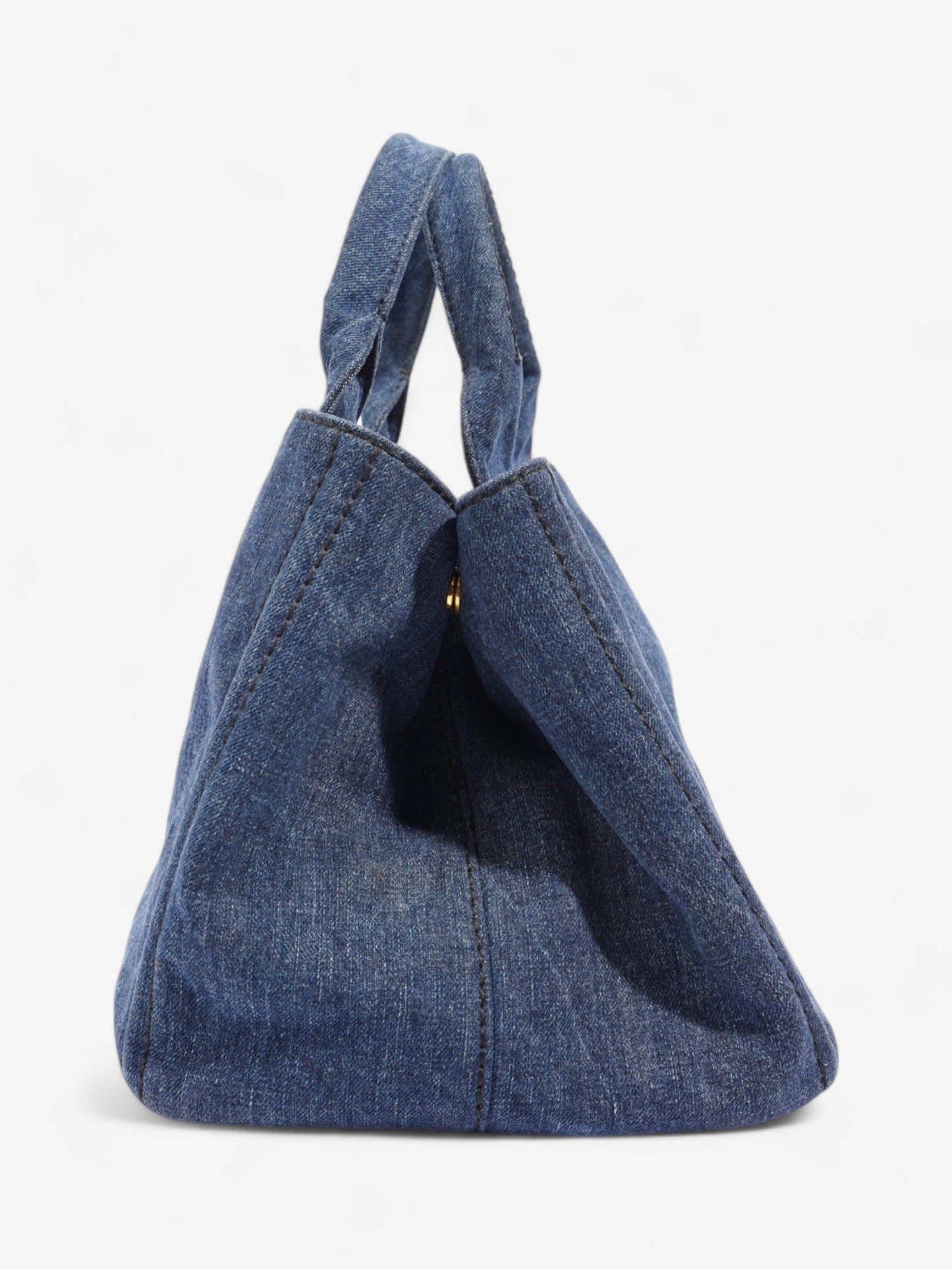 Prada Canapa Handbag Blue Denim