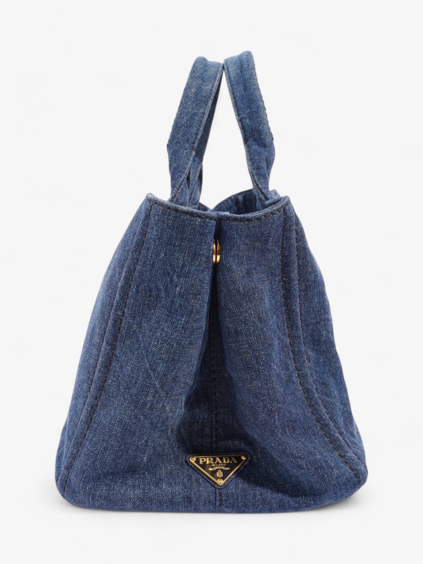 Prada Canapa Handbag Blue Denim