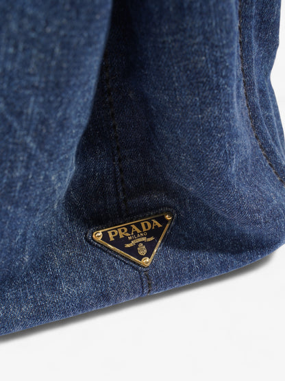 Prada Canapa Handbag Blue Denim