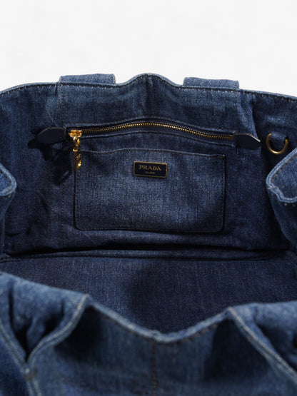 Prada Canapa Handbag Blue Denim
