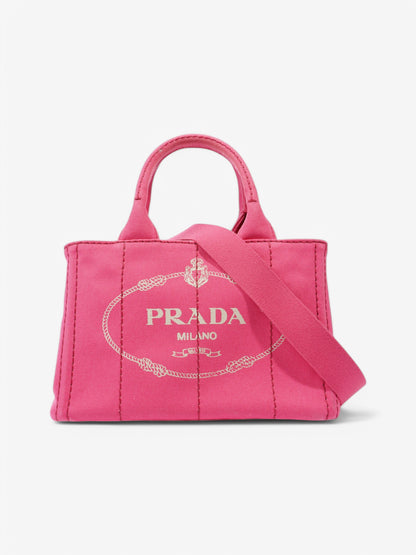 Prada Canapa 2 Way Bag Pink Canvas