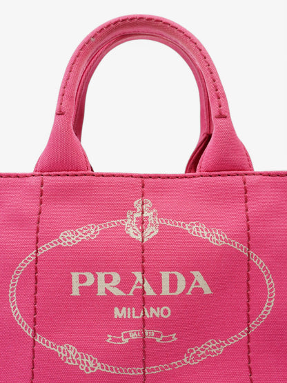 Prada Canapa 2 Way Bag Pink Canvas