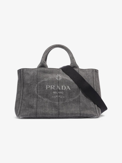 Prada Canapa 2 Way Bag Black Denim