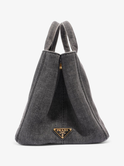Prada Canapa 2 Way Bag Black Denim