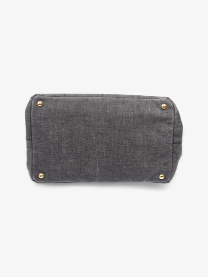 Prada Canapa 2 Way Bag Black Denim
