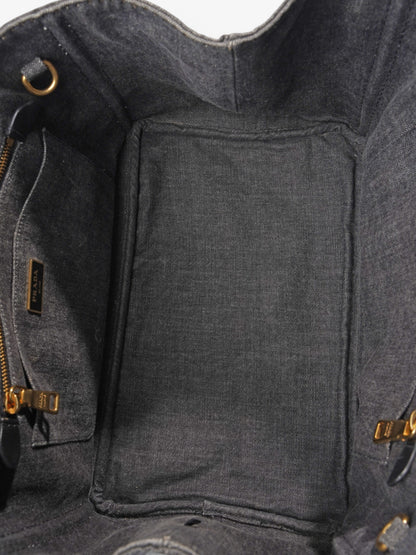 Prada Canapa 2 Way Bag Black Denim