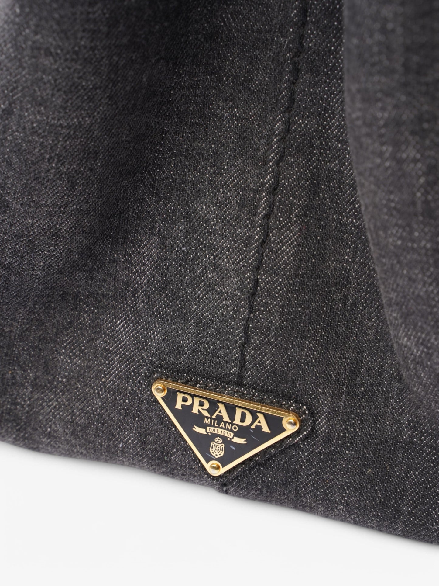 Prada Canapa 2 Way Bag Black Denim