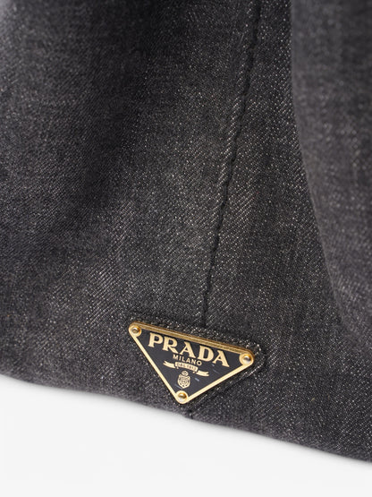 Prada Canapa 2 Way Bag Black Denim