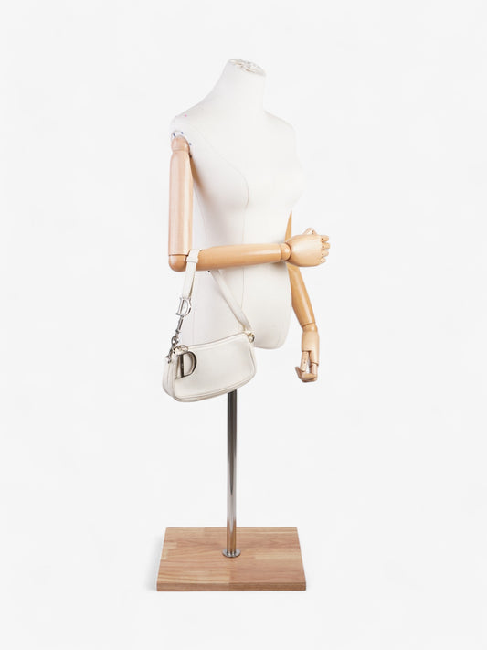 Christian Dior Charms Shoulder Bag White Leather