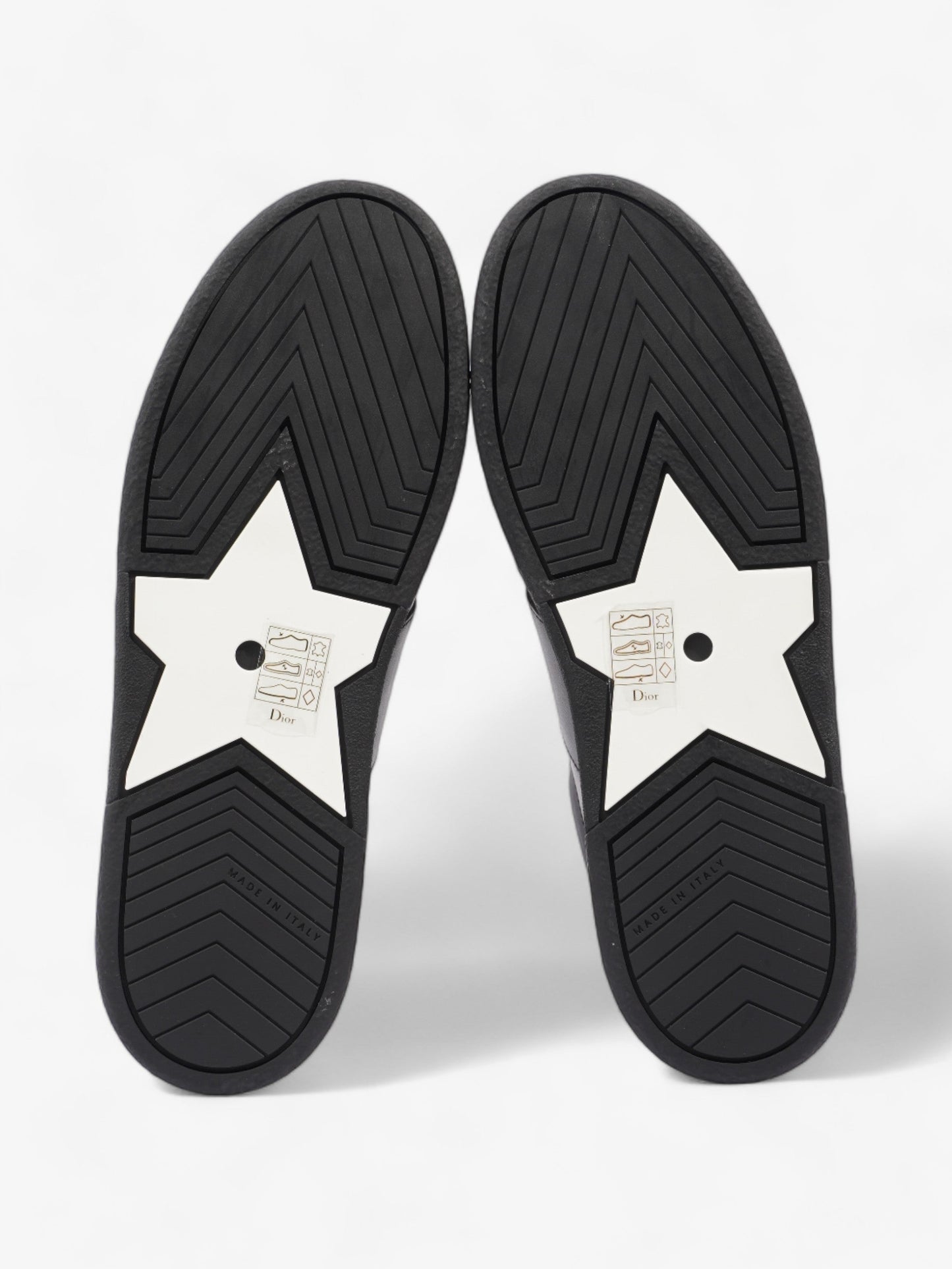 Christian Dior CD Low Top Sneakers Black / White Leather EU 38 UK 5