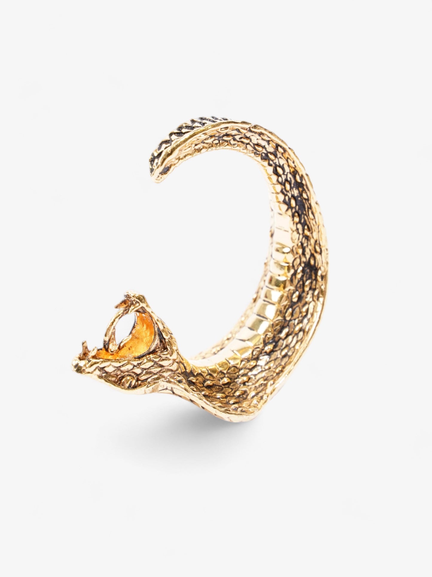 Saint Laurent Anamalier Cobra Cuff Bracelet  Gold Brass