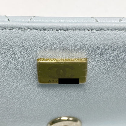 Chanel 21K Mini Top Handle Rectangular Flap Bag Pastel Blue L