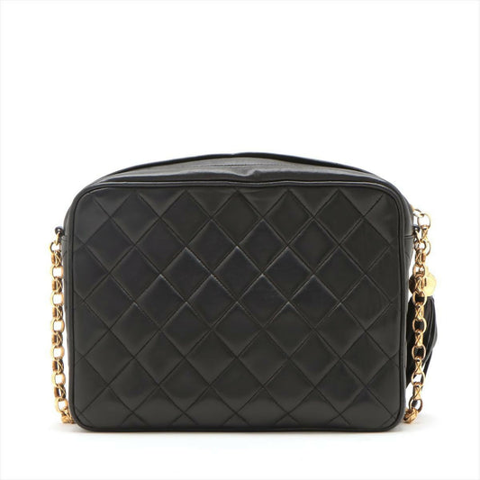 Chanel Vintage Black Mini Lambskin Tassel Bag with Gold Hardware
