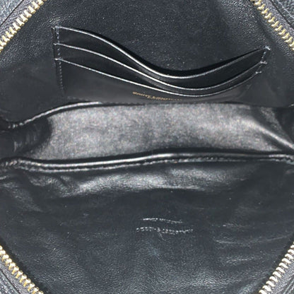 YVES SAINT LAURENT Mini Lou Leather Camera Crossbody Bag Black