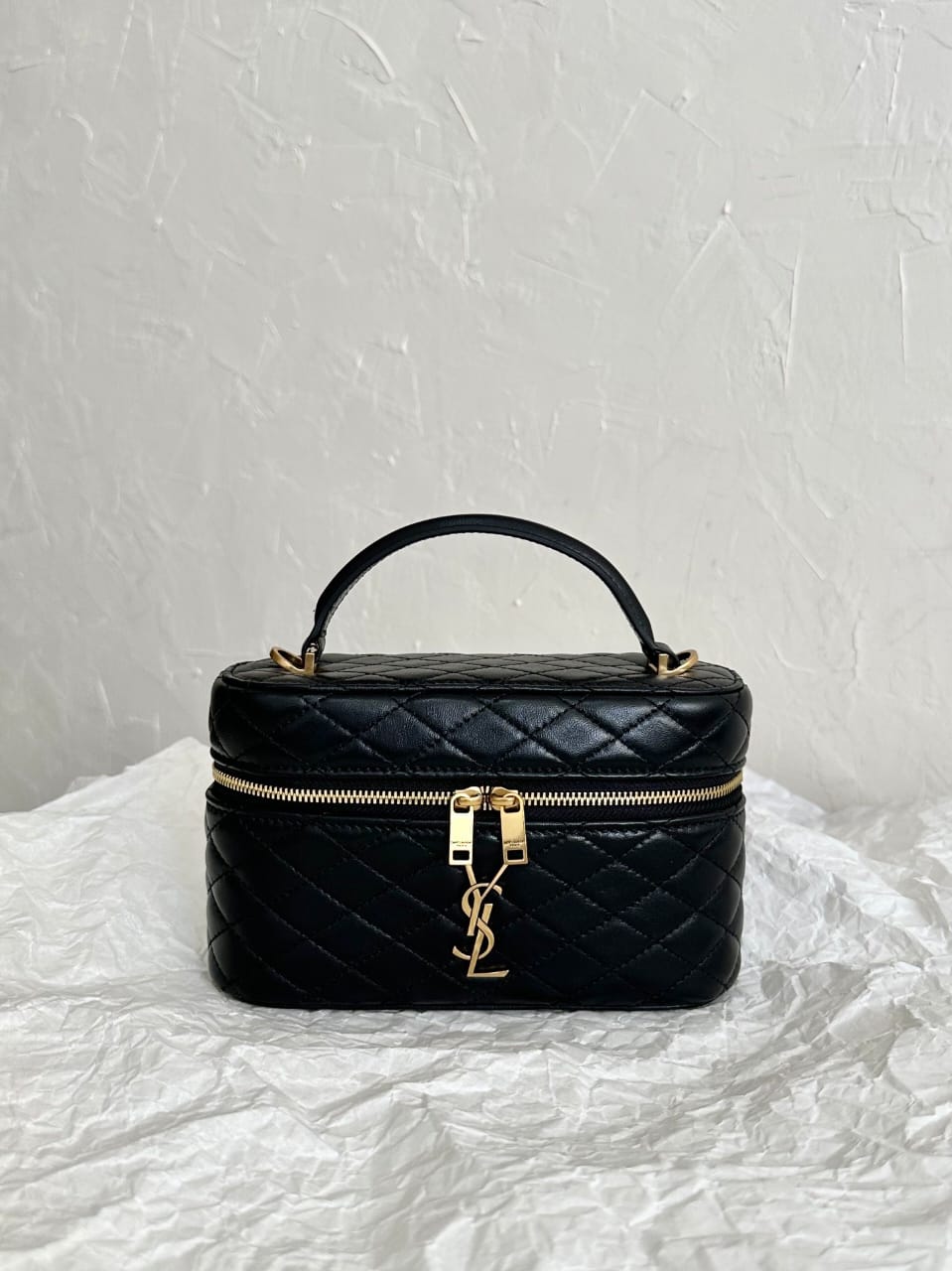 SAINT LAURENT Gaby Vanity leather shoulder bag gold hardware