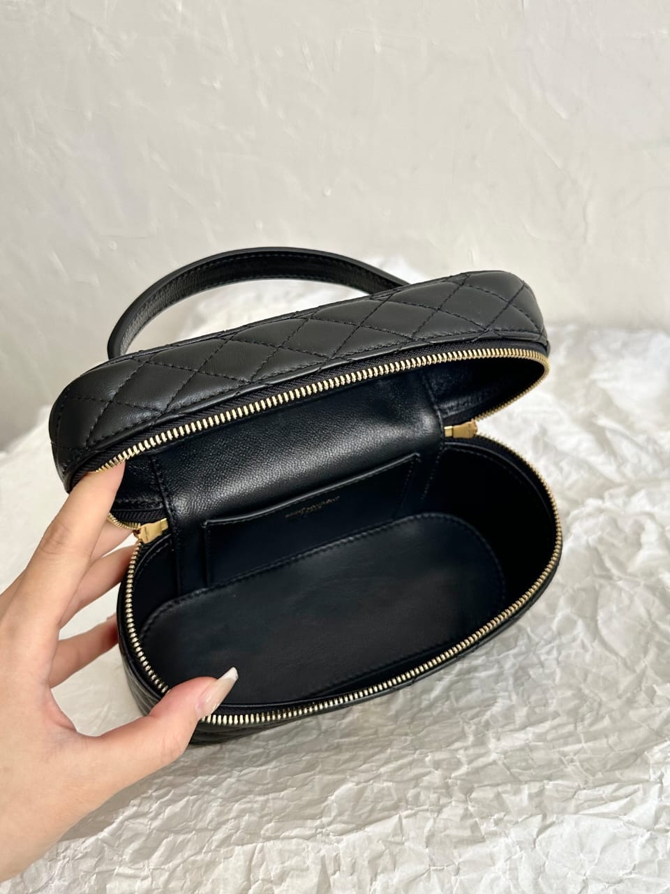 SAINT LAURENT Gaby Vanity leather shoulder bag gold hardware