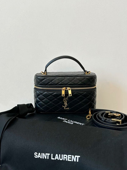 SAINT LAURENT Gaby Vanity leather shoulder bag gold hardware