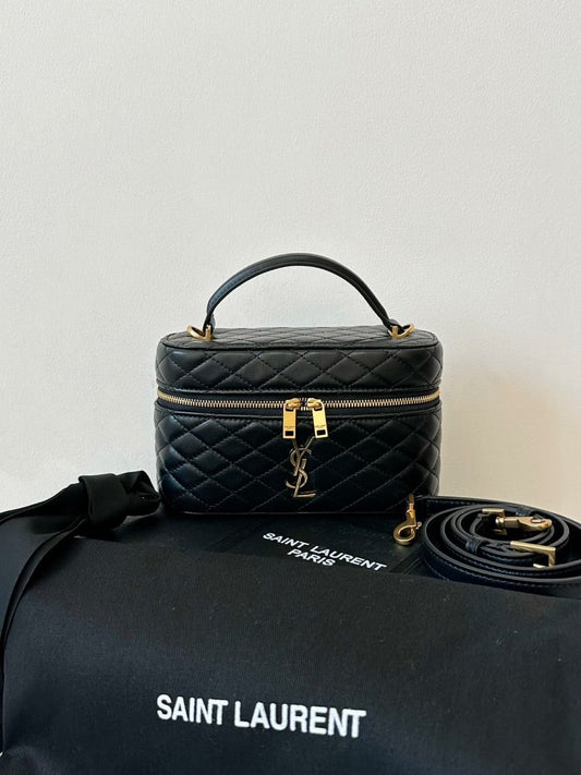 SAINT LAURENT Gaby Vanity leather shoulder bag gold hardware