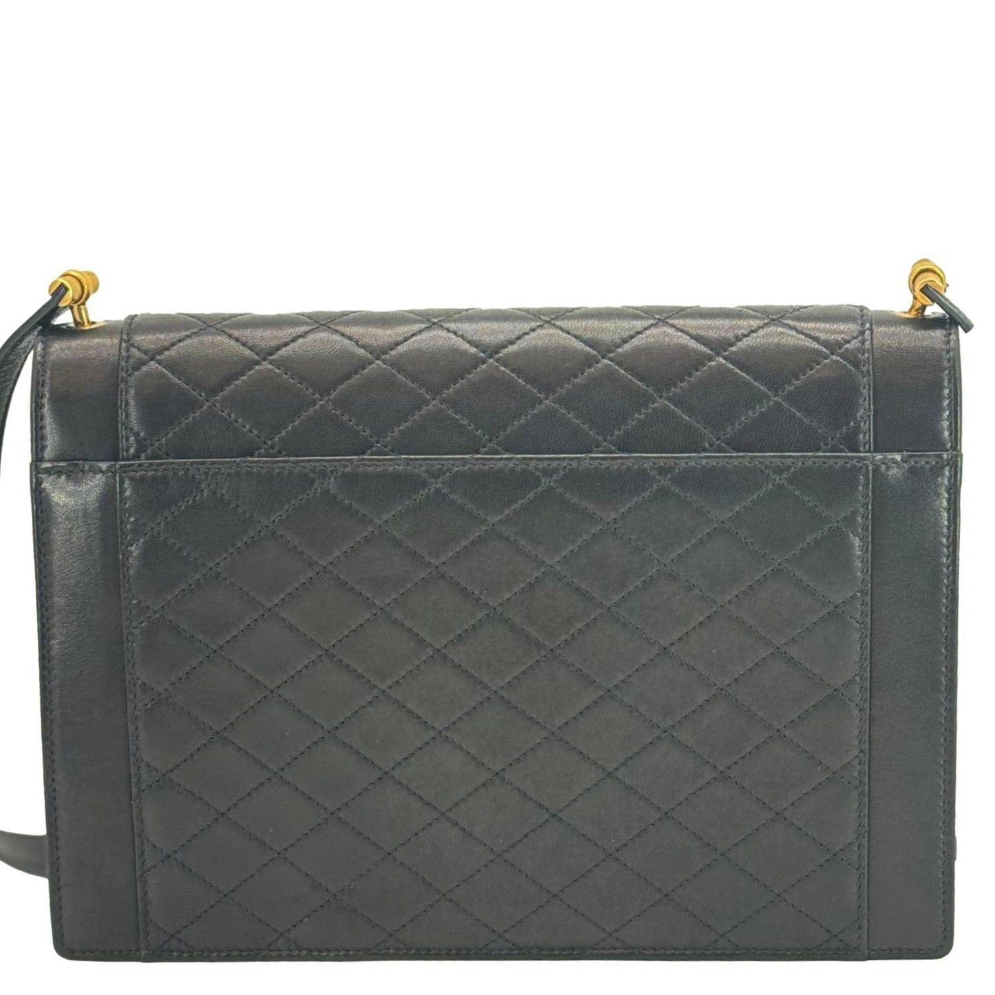 YVES SAINT LAURENT Gaby Small Envelope Quilted Leather Wallet Black