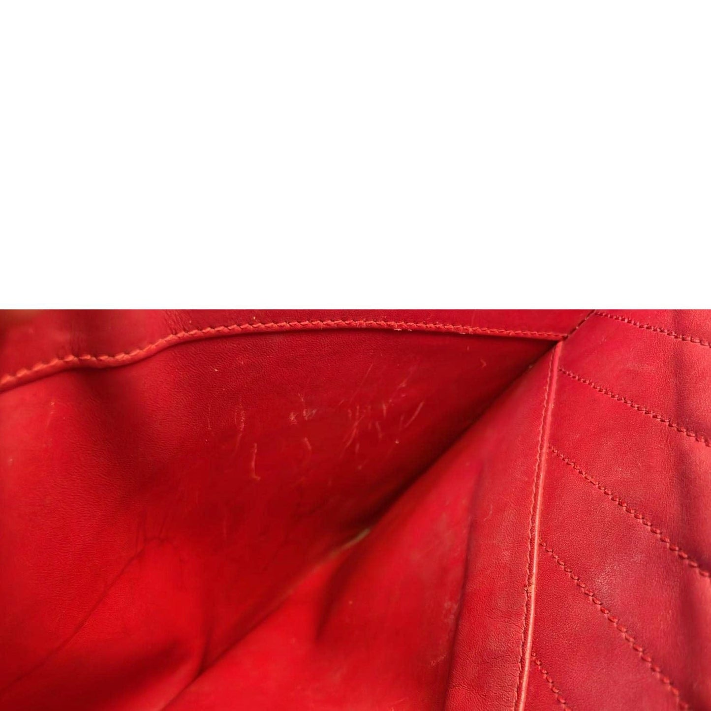 YVES SAINT LAURENT Envelope Large Mixed Matelasse Leather Shoulder Bag Red