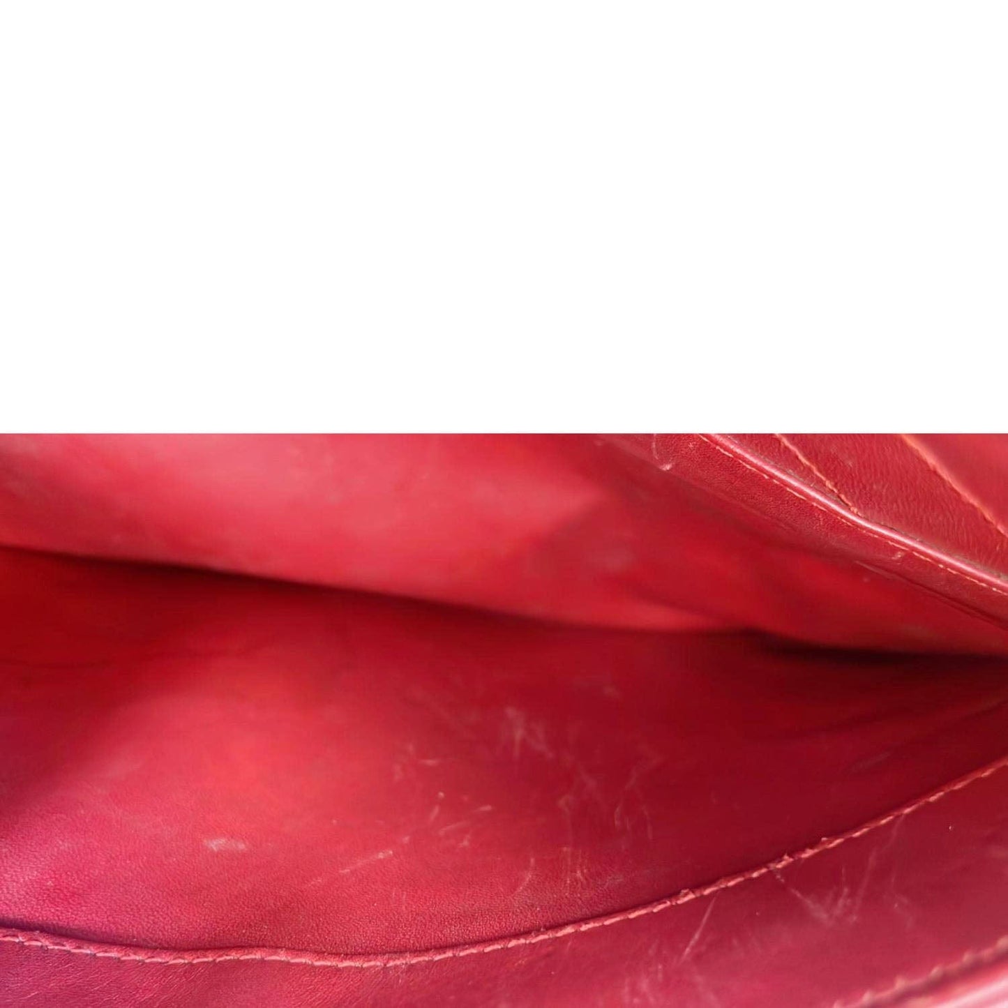 YVES SAINT LAURENT Envelope Large Mixed Matelasse Leather Shoulder Bag Red