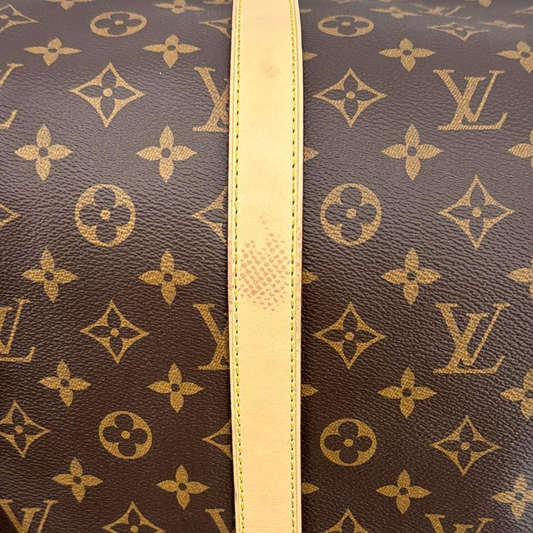 LOUIS VUITTON Keepall 55 Bandouliere Monogram Canvas Travel Bag Brown