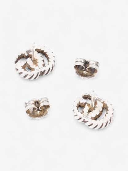 Gucci Double G Earrings Silver Silver Sterling