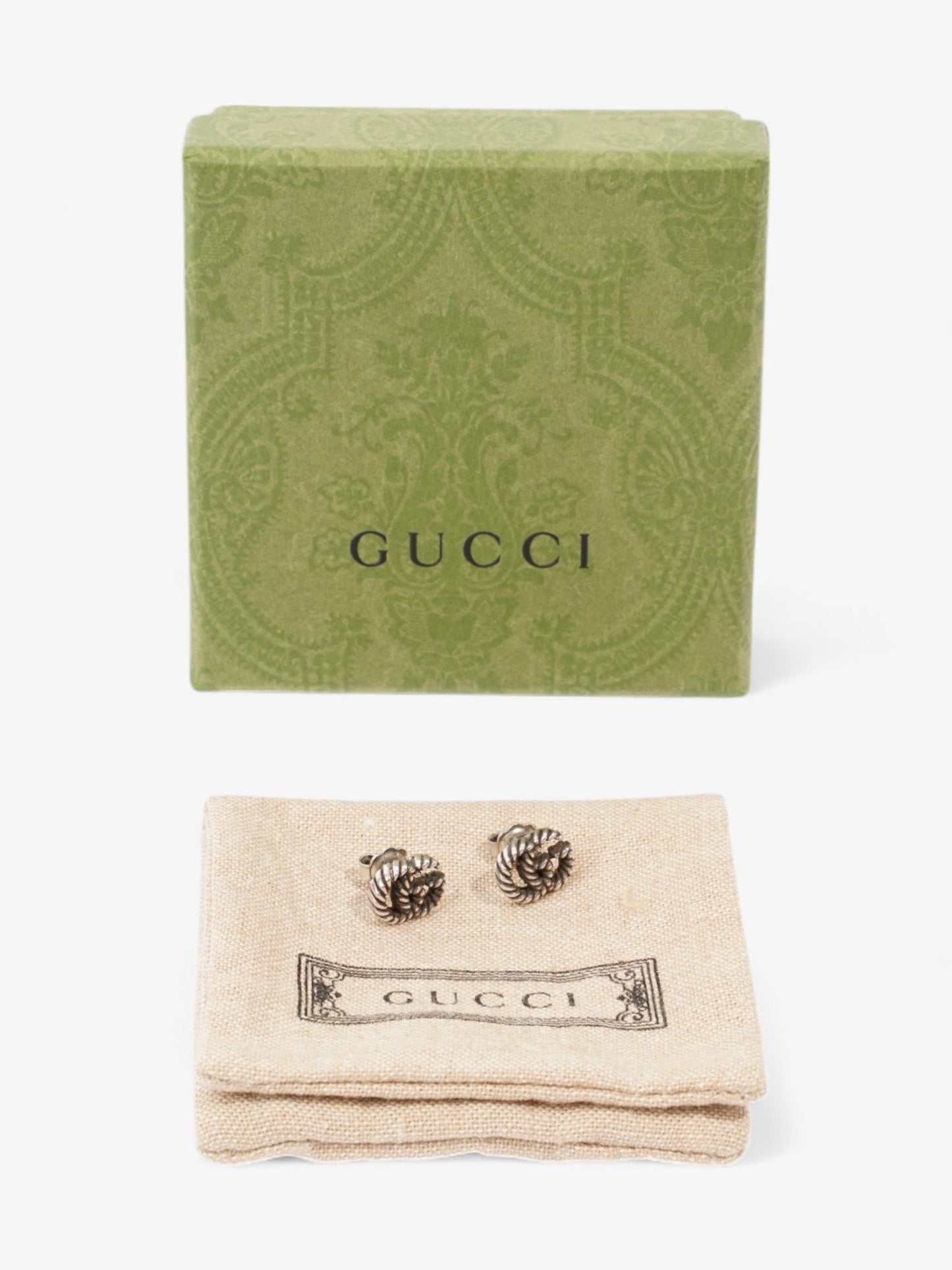 Gucci Double G Earrings Silver Silver Sterling