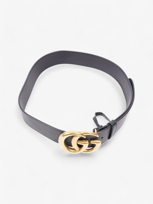 Gucci GG Marmont Wide Belt Blackk / Gold Leather 75cm / 30"