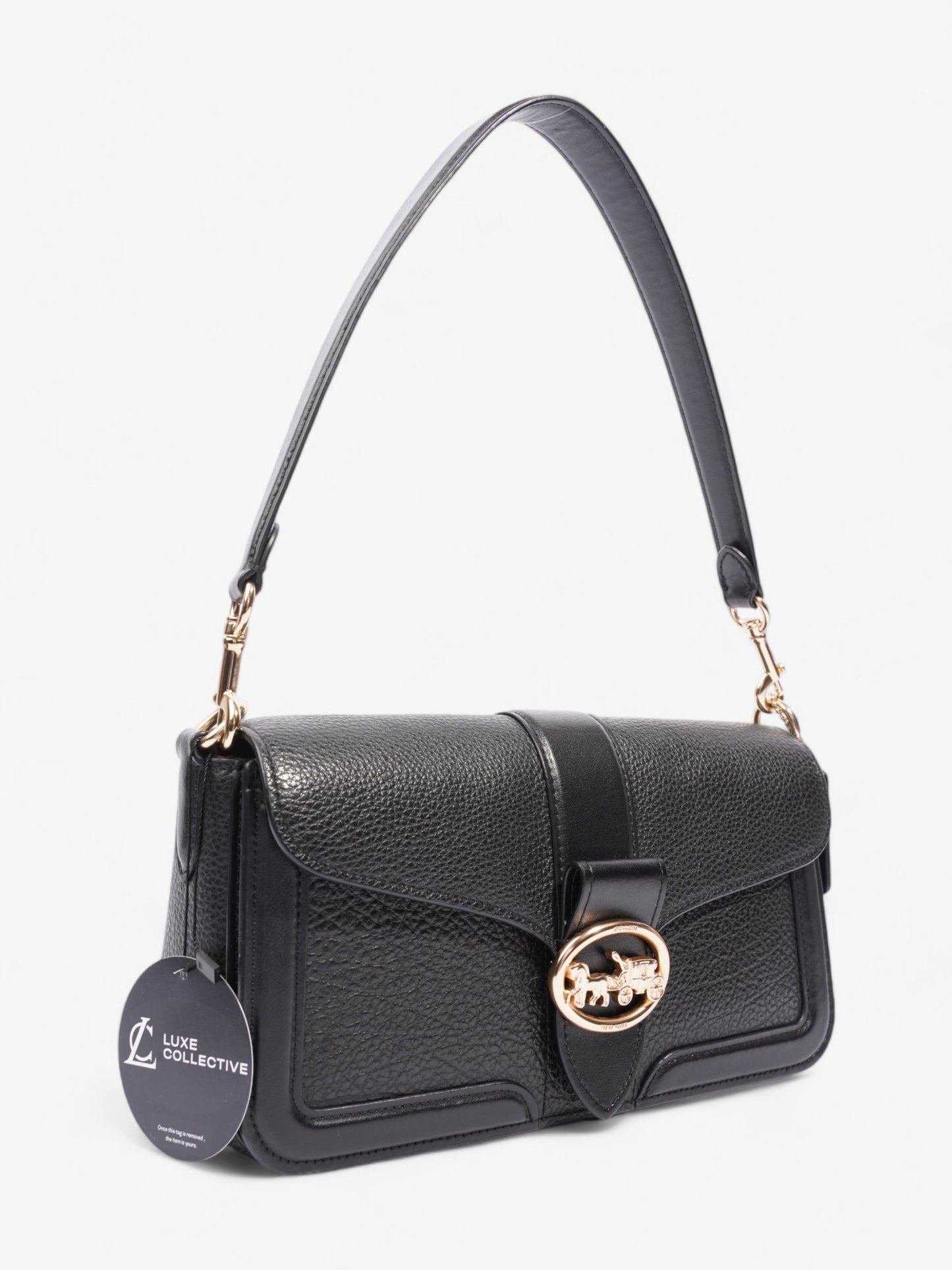Coach Georgie Crossbody Black Grained Leather