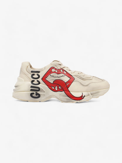 Gucci Rhyton 'Mouth" Sneakers Beige  / Red / Black Leather EU 42.5 UK 8.5