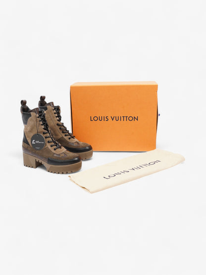 Louis Vuitton Laureate Desert Boots Beige  / Brown / Black Suede EU 37 UK 4