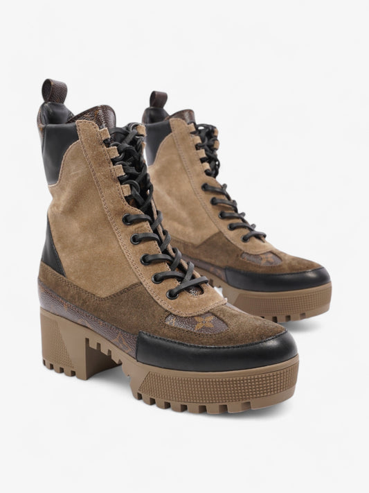 Louis Vuitton Laureate Desert Boots Beige  / Brown / Black Suede EU 37 UK 4