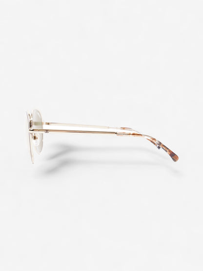 Chanel Round Mirror Sunglasses Gold Acetate 140mm