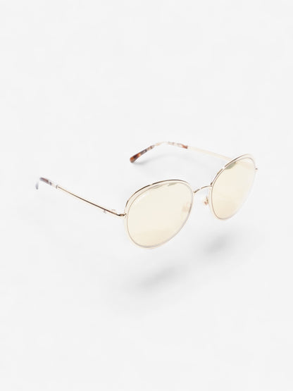 Chanel Round Mirror Sunglasses Gold Acetate 140mm