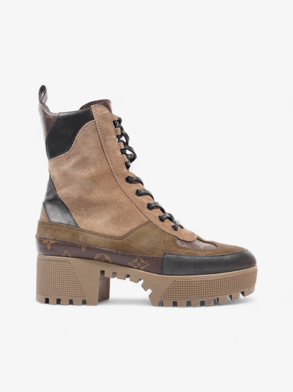 Louis Vuitton Laureate Desert Boot Beige / Monogram / Black Suede EU 37.5 UK 4.5