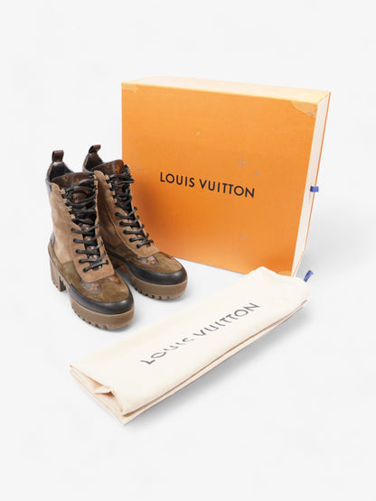 Louis Vuitton Laureate Desert Boot Beige / Monogram / Black Suede EU 37.5 UK 4.5